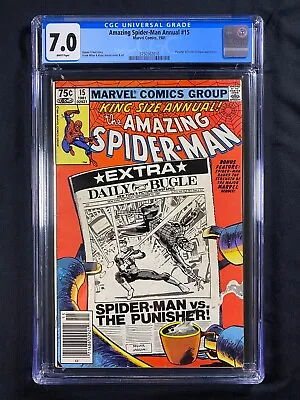 Buy Amazing Spider-Man Annual #15 CGC 7.0 (1981) - Newsstand - Punisher & Doc Oc App • 40.54£