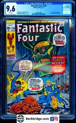 Buy FANTASTIC FOUR 108 CGC 9.6 WHITE PAGES 3/71 💎 2nd ANNIHILUS POST FF ANNUAL 6 • 259.84£