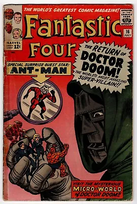 Buy Fantastic Four #16 (1963) Ant-Man; 4th Dr. Doom; 3rd Wasp; Complete • 113.85£