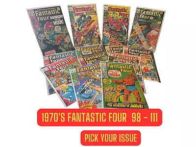 Buy 1970s  MARVEL Comics FANTASTIC FOUR (1st Series) #98 -199, #110 PICK YOUR ISSUE • 31.62£