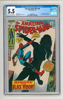 Buy Amazing Spider-Man #86 CGC 5.5 FN- Black Widow • 165£