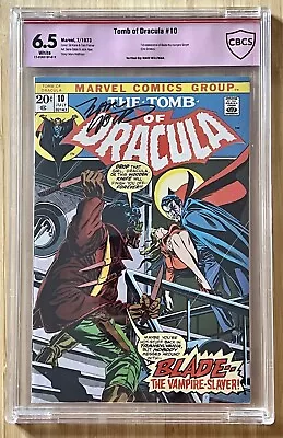 Buy Tomb Of Dracula #10 (1973) CBCS 6.5 Verified Sig Marv Wolfman 1st App Blade • 1,295£