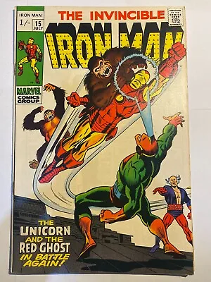 Buy INVINCIBLE IRON MAN #15  Marvel Comics  UK Price 1969  VF+ • 27.95£