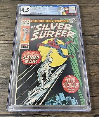 Buy SILVER SURFER #14 CGC 4.5 - Marvel Comics, 1970 Spider-Man App. Buscema Cover • 98.82£