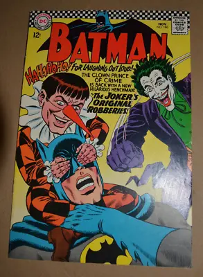 Buy Batman #186 Higher Grade Silver Age Dc Comics Iconic Joker Cover 1966 • 55.18£