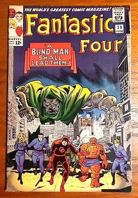 Buy Fantastic Four #39 Marvel Raw Silver Age Comic Daredevil Dr. Doom Stan Lee Kirby • 119.64£