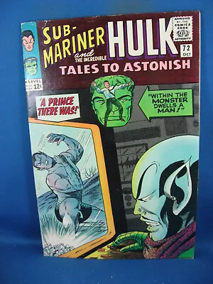Buy Tales To Astonish 72 F Vf Sub Mariner Hulk Marvel 1965 • 39.53£