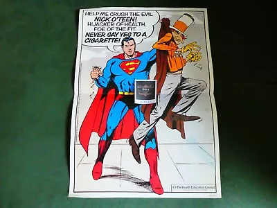 Buy Original 80s Superman Nick O 'Teen Anti-Smoking Poster, Health Education Council • 9£
