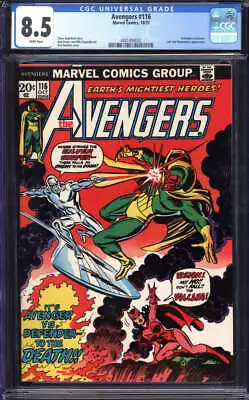 Buy Avengers #116 Cgc 8.5 White Pages // Defenders Crossover Marvel 1973 • 79.06£