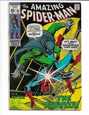 Buy Amazing Spider-man 93 - F- 5.5 - Prowler - Gwen Stacy - Harry Osborn (1971) • 47.97£