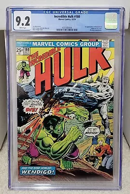 Buy Incredible Hulk #180 (1974) CGC 9.2 - 1st Cameo App. Wolverine Marvel Comics Key • 1,921.42£