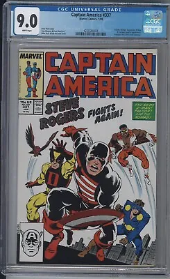 Buy CAPTAIN AMERICA 337 CGC 9.0 VF/NM 1st Steve Rogers Avengers 4 Homage Cover 1988 • 46.87£