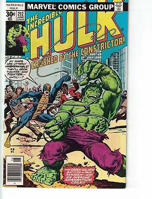 Buy The Incredible Hulk #212 June 1977 (1st App. Constrictor) Marvel Comics Group • 16.87£
