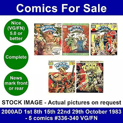 Buy 2000AD 1st 8th 15th 22nd 29th October 1983 - 5 Comics #336-340 VG/FN • 9.99£
