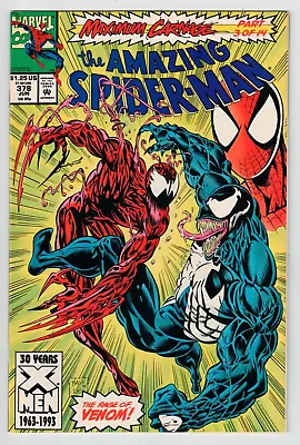 Buy AMAZING SPIDER-MAN #378 Marvel 1993 Maximum Carnage Part 3 Venom Shriek Bagley • 5.53£