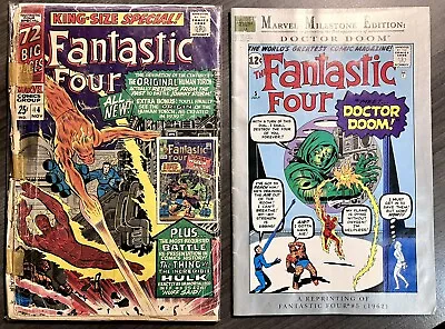 Buy Two Books! Fantastic Four Annual 4 &  Milestone Edition #5  1st App Doctor Doom • 7.14£