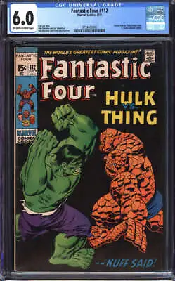 Buy Fantastic Four #112 Cgc 6.0 Ow/wh Pages // Classic Hulk Vs. Thing Battle Issue • 147.91£