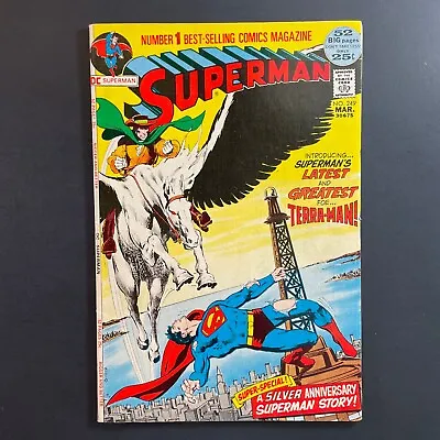 Buy Superman 249 1st Terra-Man Neal Adams Cover Bronze Age DC 1972 Swan Bates Comic • 19.72£