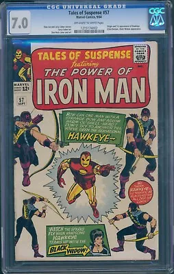 Buy Tales Of Suspense #57 1964 CGC 7.0 OW-W Pages! 1st Appearance Of Hawkeye! • 989.51£