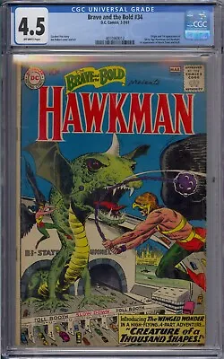 Buy Brave And The Bold #34 Cgc 4.5 Origin 1st Silver Age Hawkman Hawkgirl • 459.72£