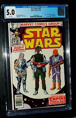Buy STAR WARS #42 1980 Marvel Comics CGC 5.0 Very Good/Fine White Pages KEY ISSUE • 210.29£