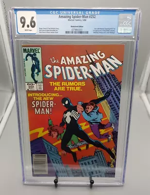 Buy Amazing Spider-Man #252 CGC 9.6 White Pages Newsstand 1st App Black Costume 1984 • 361.43£