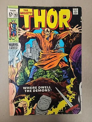 Buy The Mighty Thor #163 2nd Warlock! Silver Age Marvel Comics 1969. J6 • 25.58£