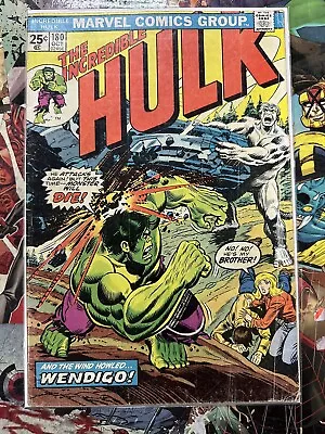 Buy Incredible Hulk #180 1st Cameo Of Wolverine Marvel Comics October 1974 • 948.72£