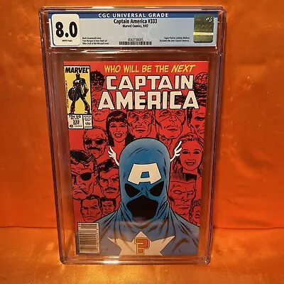 Buy Captain America 333 CGC 8.0 Johnny Walker New Capt America Newsstand • 34.03£