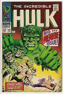Buy Incredible Hulk #102 F/VF 7.0 Origin, 1st ISSUE !  Affordable Beautiful Copy WOW • 354.79£