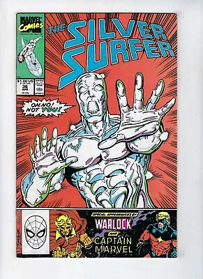 Buy SILVER SURFER Vol.3 # 36 (Warlock & Captain Marvel Apps. APR 1990) FN+ • 4.95£