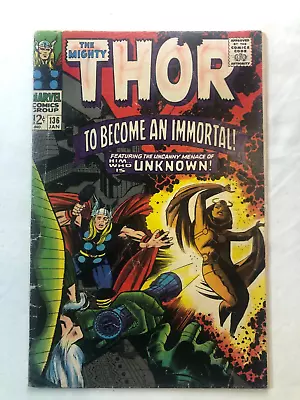 Buy Mighty Thor  #136 January 1967 Vintage Silver Age Marvel Comics • 19.99£