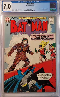 Buy 1963 Batman 159 CGC 7.0 Clayface Joker Cover. Robin Batgirl Batwoman • 268.69£