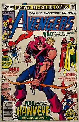 Buy Bronze Age Marvel Comic Book Avengers Key Issue 189 High FN Iconic Byrne Cover • 0.99£