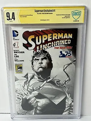 Buy Superman Unchained #1 DC Comics 2013 SDCC B&W Cover CBCS 9.4 Signed By Jim Lee • 95.41£