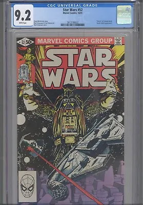 Buy Star Wars #52 CGC 9.2 1981 Marvel Comics Darth Vader App • 80.39£