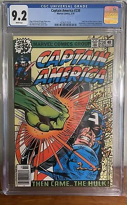 Buy Captain America #230 CGC 9.2! WHITE Pages Hulk Appearance! 1979 Classic Bronze • 95.33£