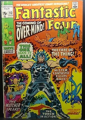 Buy Fantastic Four #113 1971 4.0 Vg 1st Appearance The Overmind! The Watcher! • 9.59£