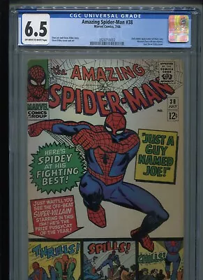 Buy Marvel Amazing Spider-Man #38 (1966) CGC 6.5 [OW/W] 2nd MJ! Final DITKO Ish! • 140.75£