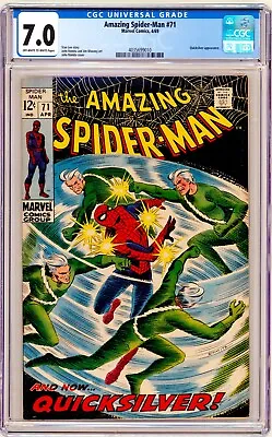 Buy Marvel AMAZING SPIDER-MAN (1969) #71 Quicksilver App STAN LEE + J ROMITA CGC 7.0 • 90.65£