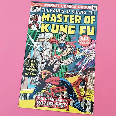 Buy MASTER OF KUNG FU #29 VF, Shang-Chi, 1st Razor Fist! Marvel Comics 1975 • 99.99£