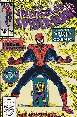 Buy Spectacular Spider-Man # 158 (Dec. 1989 Marvel) 1st Cosmic Spider-Man; NM- (9.2) • 3.95£