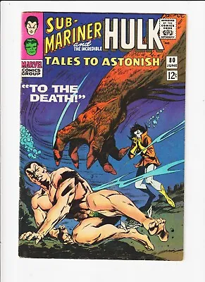 Buy Tales TO ASTONISH 80  MARVEL COMIC  HULK  SUB MARINER EVERETT   TO THE DEATH  • 23.65£