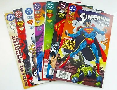 Buy DC ACTION COMICS #711 713 714 715 718 719 729 Newsstand VARIANT LOT (VF To NM) • 31.59£