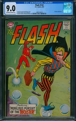 Buy Flash #142 ⭐ CGC 9.0 ⭐ Trickster Appearance! Silver Age DC Comic 1964 • 219.87£