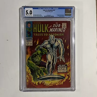 Buy TALES TO ASTONISH #93 CGC 5.0 OW/W PAGES   SILVER SURFER And INCREDIBLE HULK • 141.69£