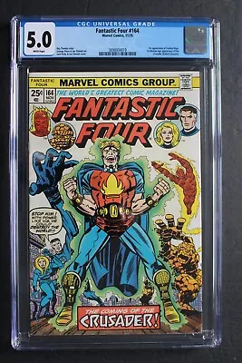 Buy FANTASTIC FOUR #164 1st FRANKIE RAYE & CRUSADER Uranian Blue Marvel 1975 CGC 5.0 • 38.72£