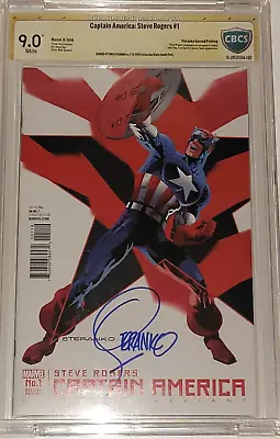Buy Captain America Steve Rogers #1 Signed Steranko 2nd Print Variant CBCS 9.0 CGC • 160.63£