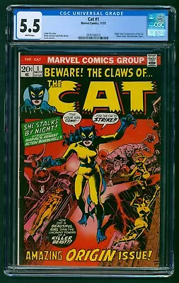 Buy The Cat #1 (1972) CGC 5.5 White Pages! 1st Appearance Of Greer Grant (Tigra)!! • 119.57£