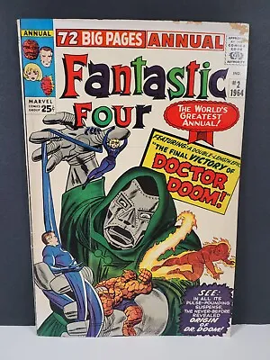 Buy Fantastic Four Annual #2 VG 4.0 Origin Of Doctor Doom! Kirby/Stone Cover! • 189.01£